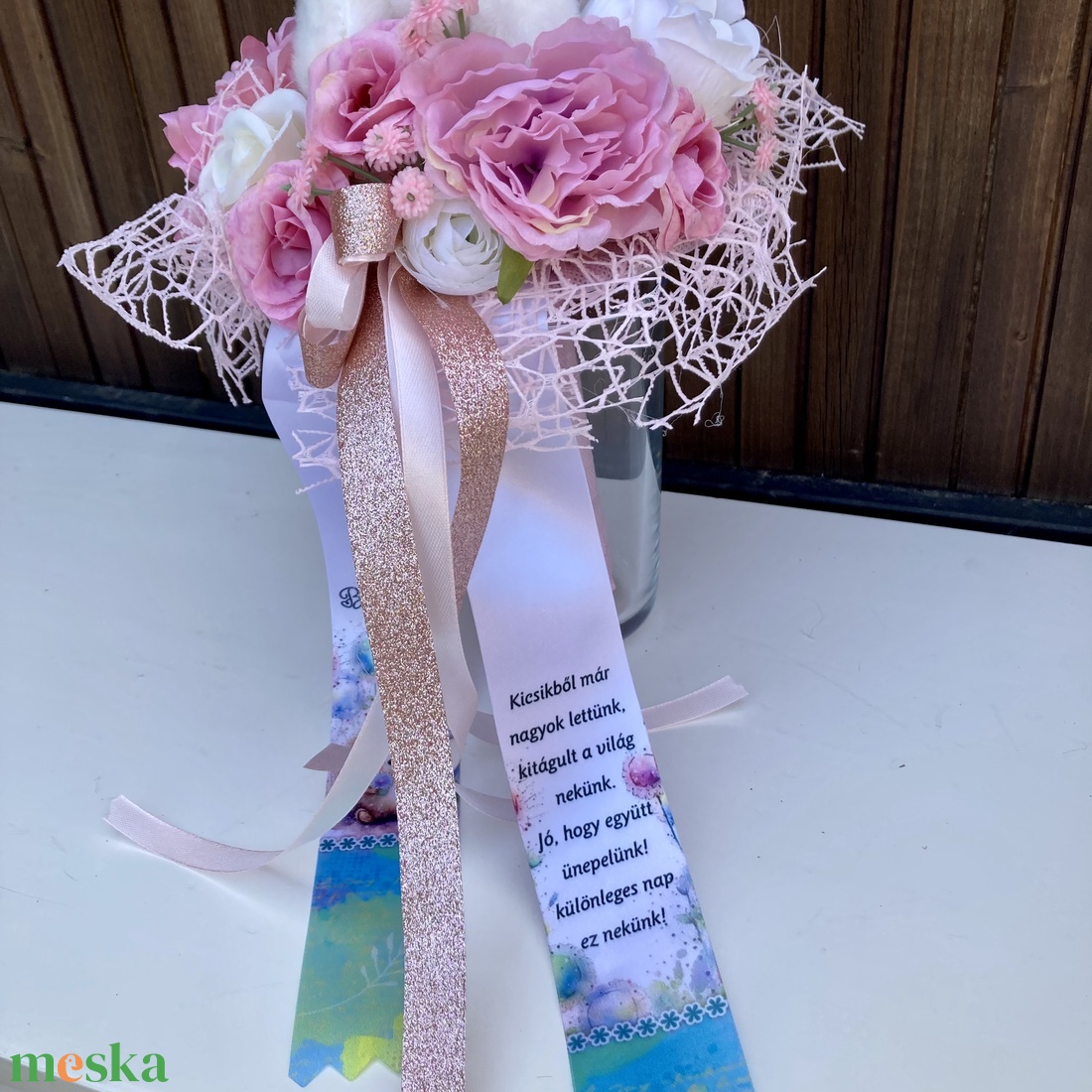 Cicás ovis ballagási csokor - otthon & életmód - virágdekoráció - virágok - virágcsokor - Meska.hu