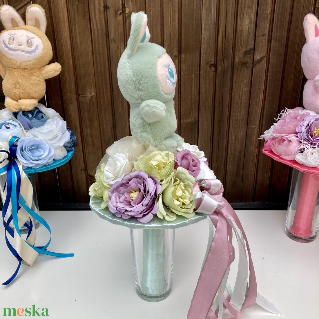 Labubu ovis ballagasi csokor - otthon & életmód - virágdekoráció - virágok - virágcsokor - Meska.hu