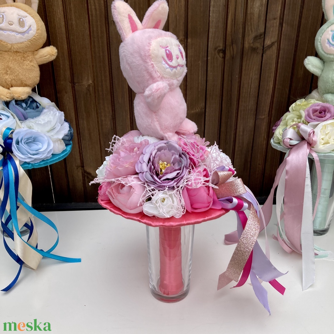 Labubu ovis ballagasi csokor - otthon & életmód - virágdekoráció - virágok - virágcsokor - Meska.hu