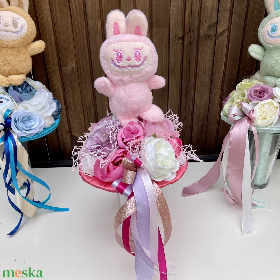 Labubu ovis ballagasi csokor - otthon & életmód - virágdekoráció - virágok - virágcsokor - Meska.hu