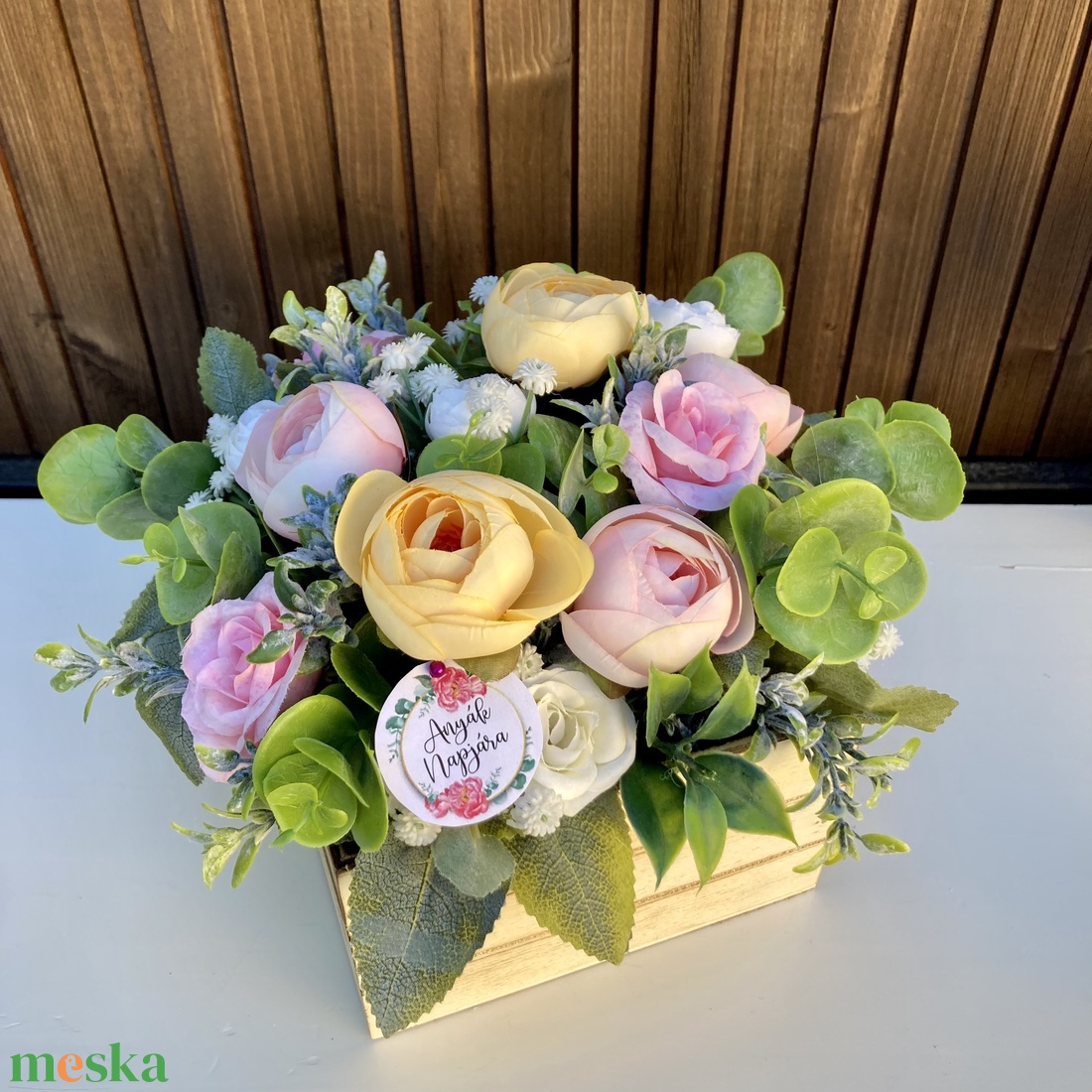 Anyák napi asztaldísz  - otthon & életmód - virágdekoráció - virágdíszek - virágdísz kaspóban - Meska.hu