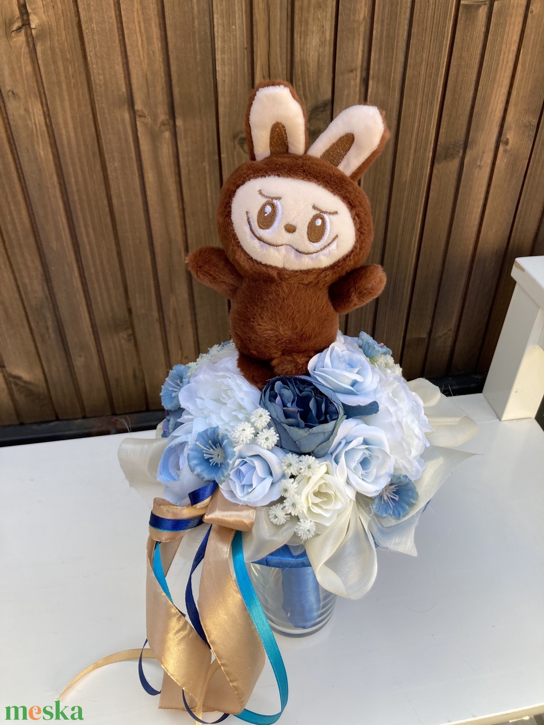 Labubu ovis ballagási csokor - otthon & életmód - virágdekoráció - virágok - virágcsokor - Meska.hu