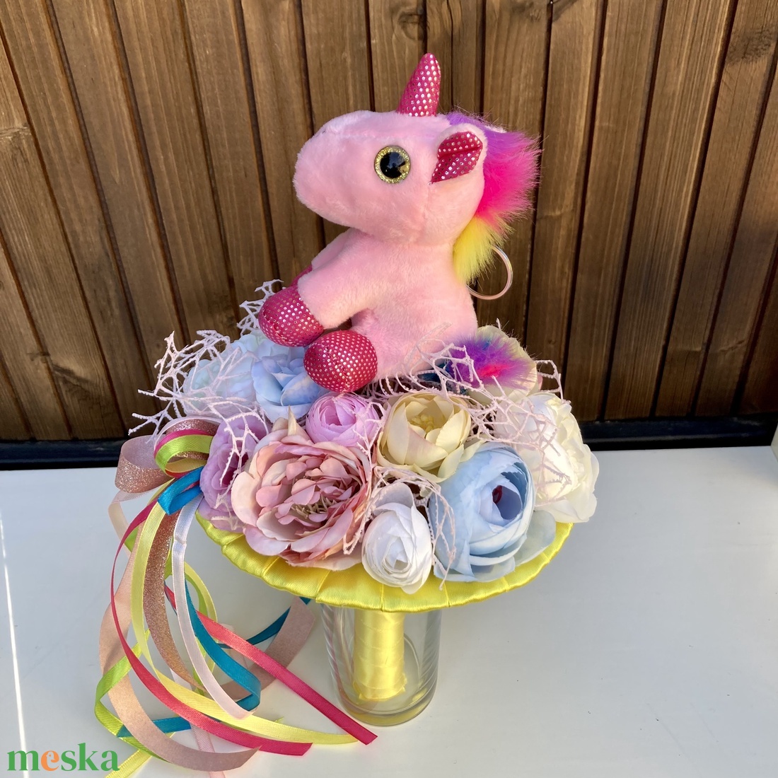 Unikornisos ovis ballagási csokor - otthon & életmód - virágdekoráció - virágok - virágcsokor - Meska.hu