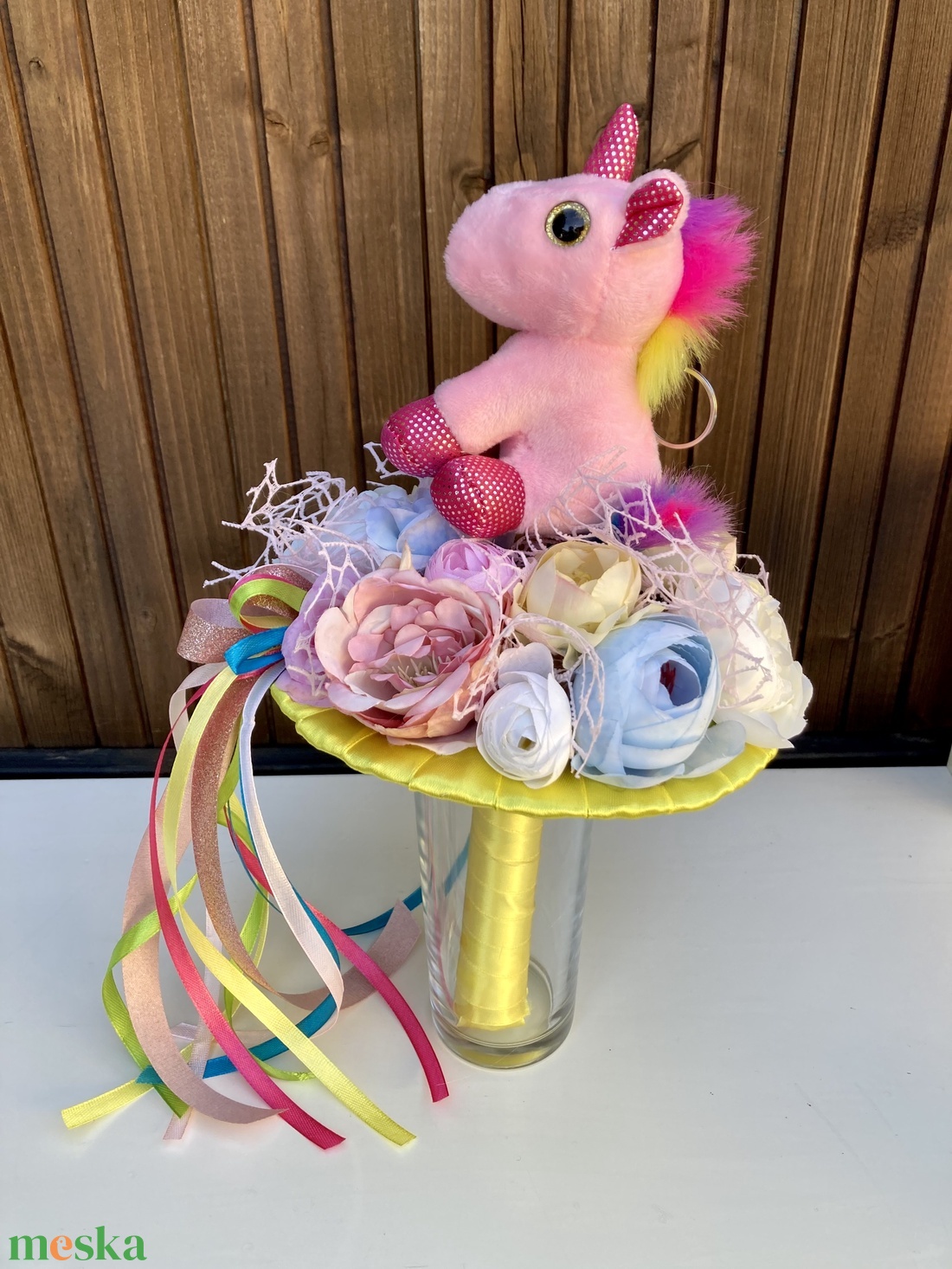 Unikornisos ovis ballagási csokor - otthon & életmód - virágdekoráció - virágok - virágcsokor - Meska.hu