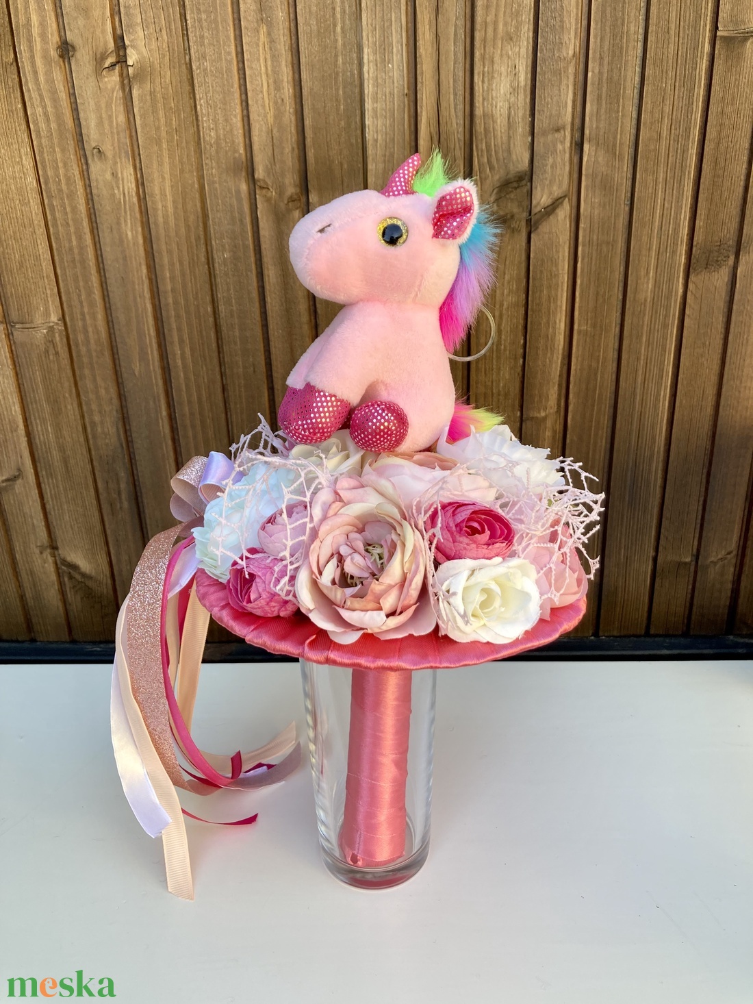 Unikornis ovis ballagási csokor - otthon & életmód - virágdekoráció - virágok - virágcsokor - Meska.hu