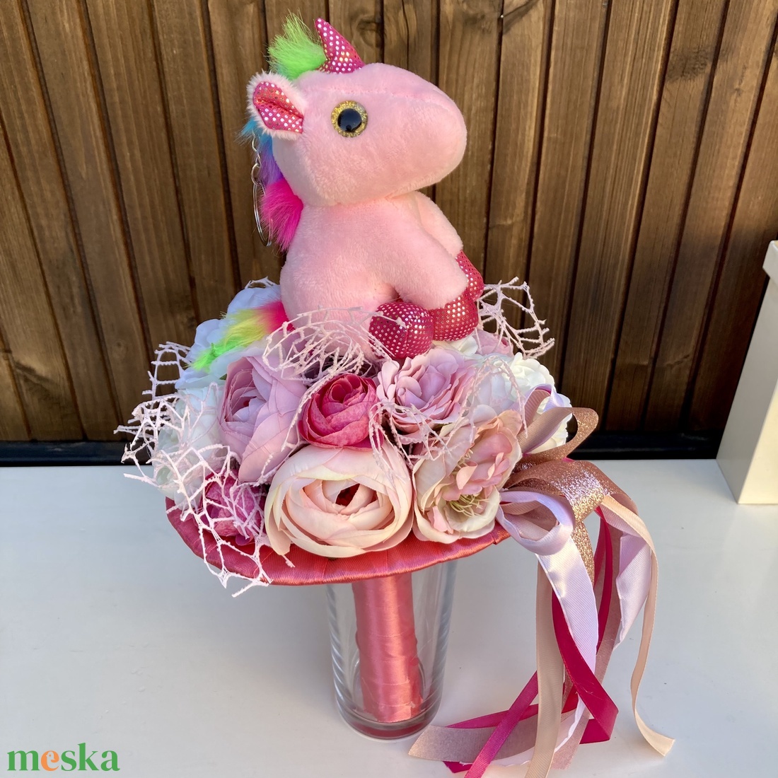 Unikornis ovis ballagási csokor - otthon & életmód - virágdekoráció - virágok - virágcsokor - Meska.hu