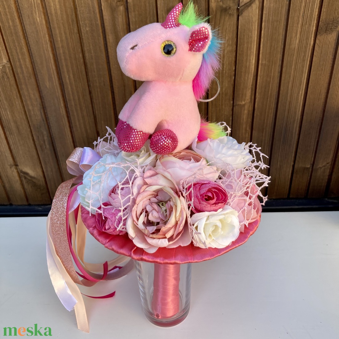 Unikornis ovis ballagási csokor - otthon & életmód - virágdekoráció - virágok - virágcsokor - Meska.hu