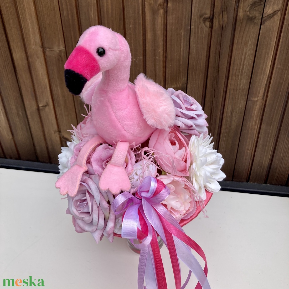 Flamingó ovis ballagási csokor - otthon & életmód - virágdekoráció - virágok - virágcsokor - Meska.hu