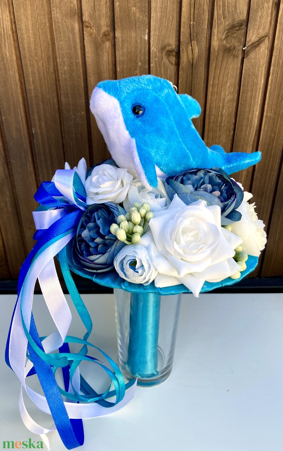Delfines ovis ballagási csokor - otthon & életmód - virágdekoráció - virágok - virágcsokor - Meska.hu