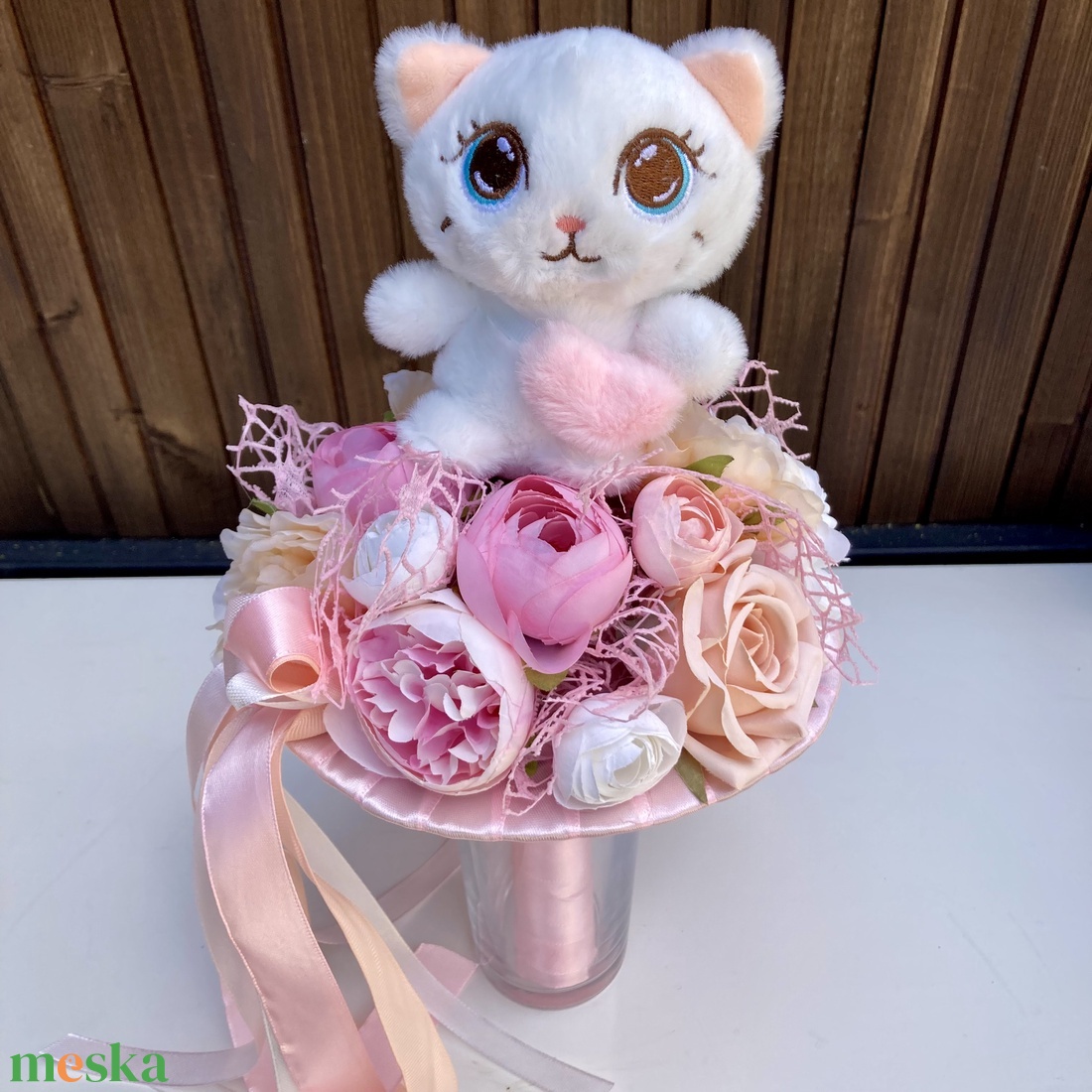 Cicás ovis ballagási csokor - otthon & életmód - virágdekoráció - virágok - virágcsokor - Meska.hu