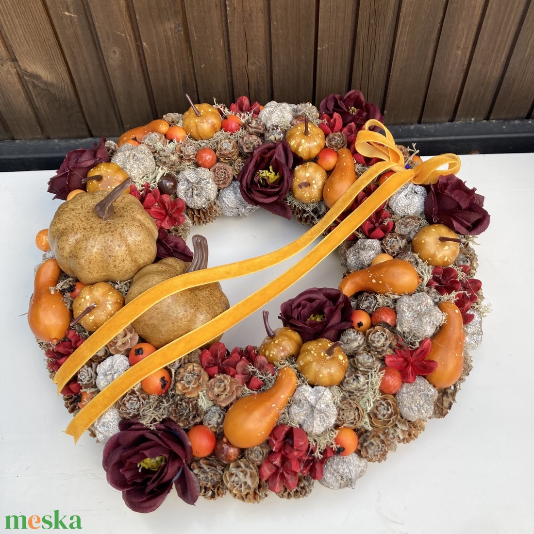Őszi ajtódísz 30 cm - otthon & életmód - dekoráció - ajtó- és ablak dekoráció - ajtódísz & kopogtató - Meska.hu
