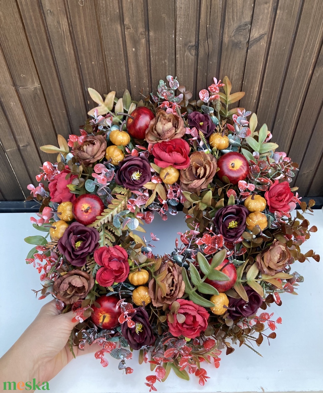Őszi nagy kopogtató 36 cm - otthon & életmód - dekoráció - ajtó- és ablak dekoráció - ajtódísz & kopogtató - Meska.hu
