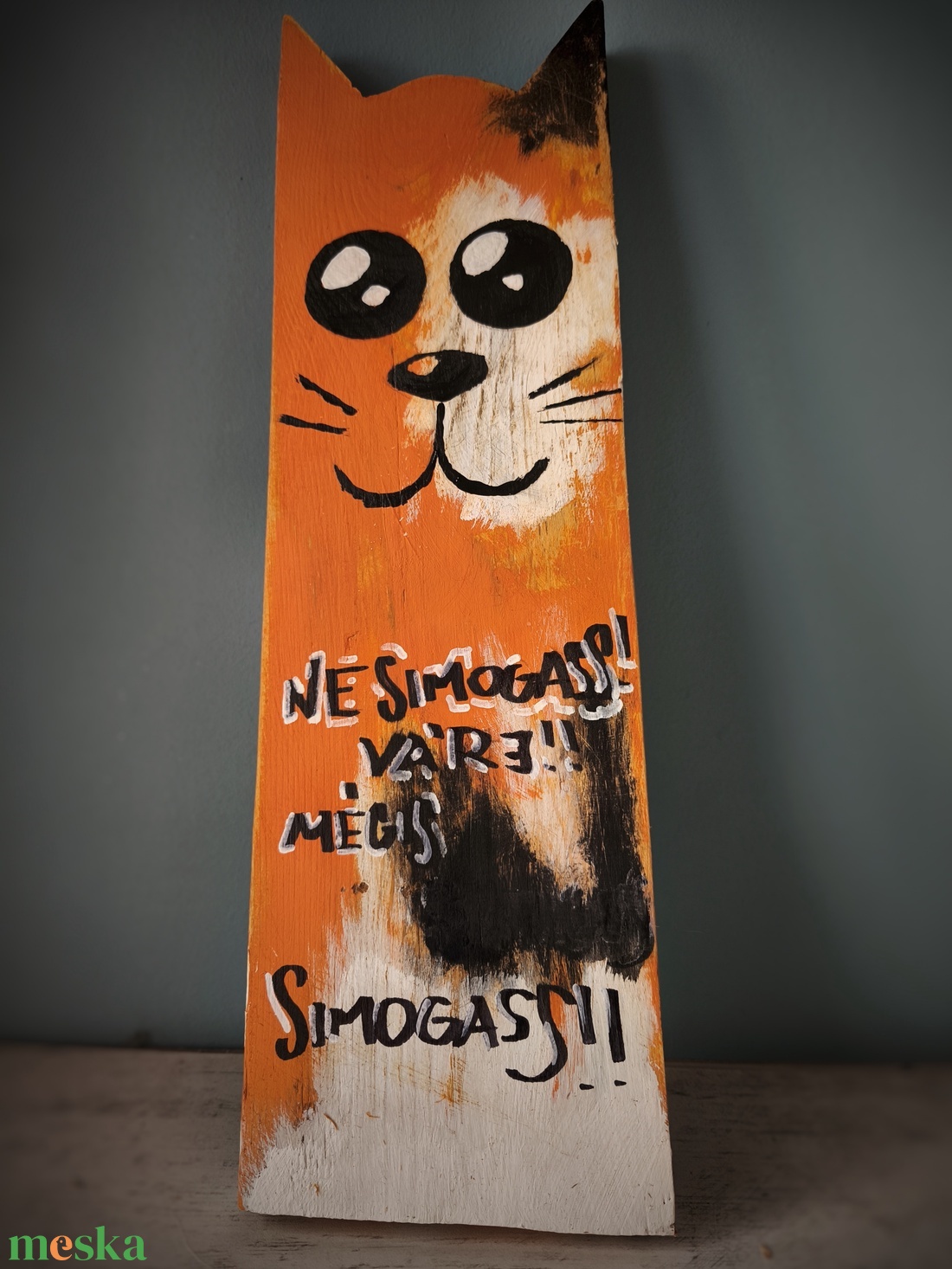 Fa cica dekoráció  - otthon & életmód - dekoráció - asztal és polc dekoráció - asztaldísz - Meska.hu