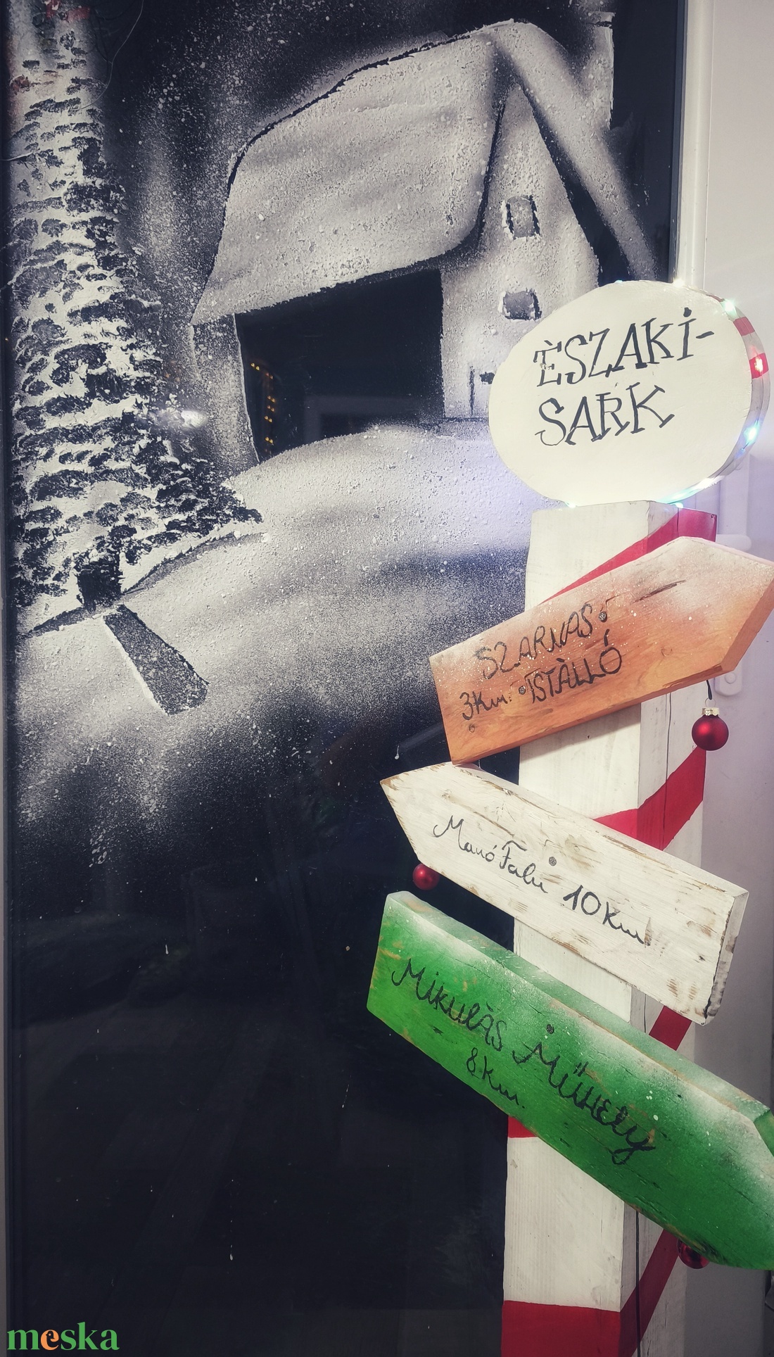 Északi-sark útjelző tábla - karácsony - karácsonyi kültéri dekoráció - Meska.hu