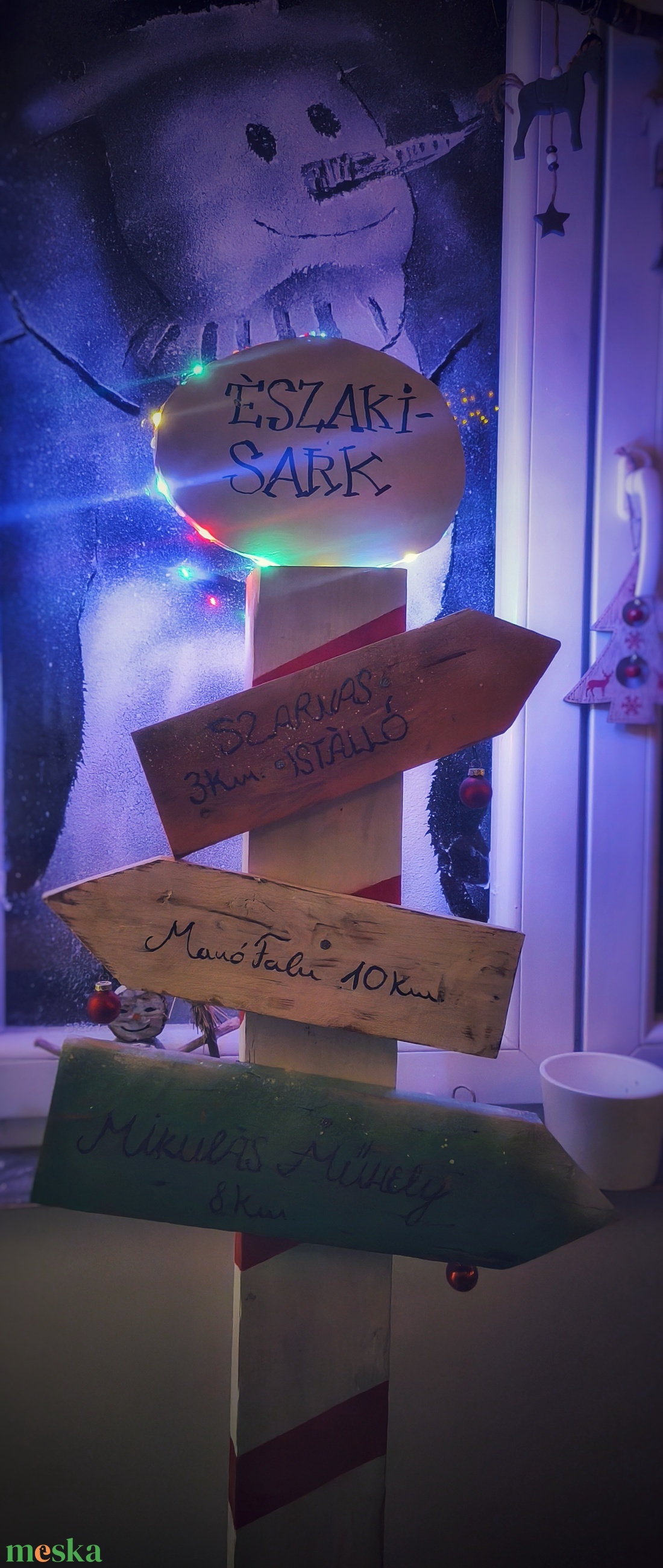 Északi-sark útjelző tábla - karácsony - karácsonyi kültéri dekoráció - Meska.hu