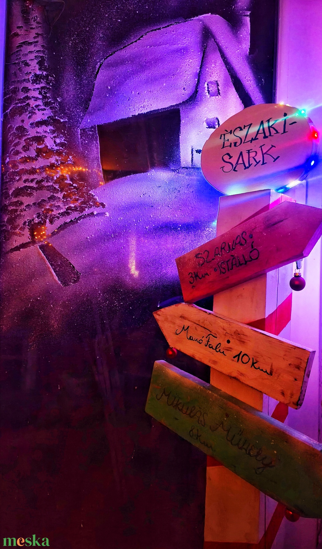 Északi-sark útjelző tábla - karácsony - karácsonyi kültéri dekoráció - Meska.hu