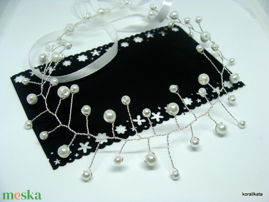 Alkalmi, esküvői, menyasszonyi  hajdísz, ékszer , Francia kapcsos hajcsat Cs1 - esküvő - hajdísz - fejkoszorú - Meska.hu