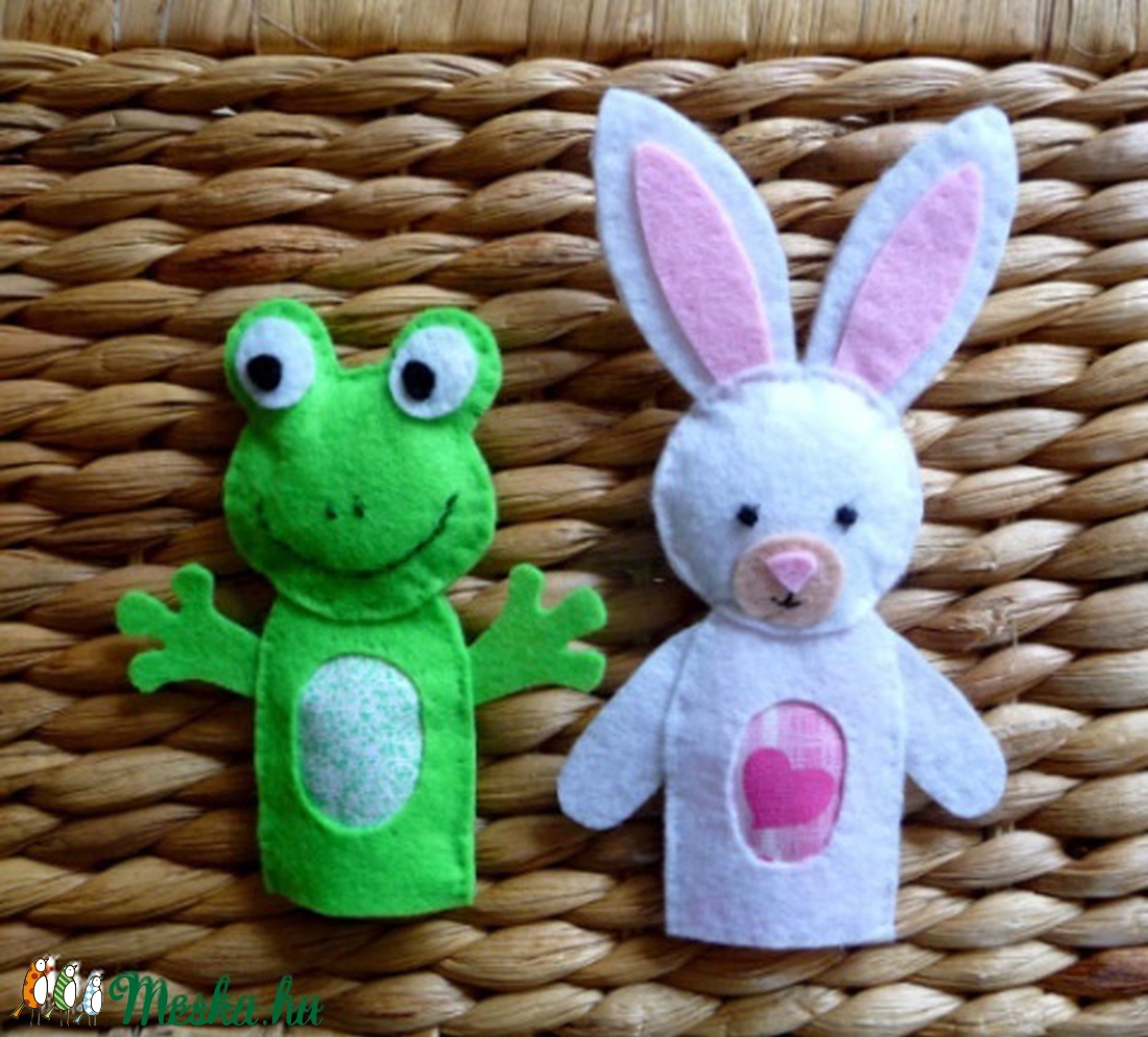 Ujjbáb készlet   4 db (béka, maci, nyuszi, malac) -  - Meska.hu