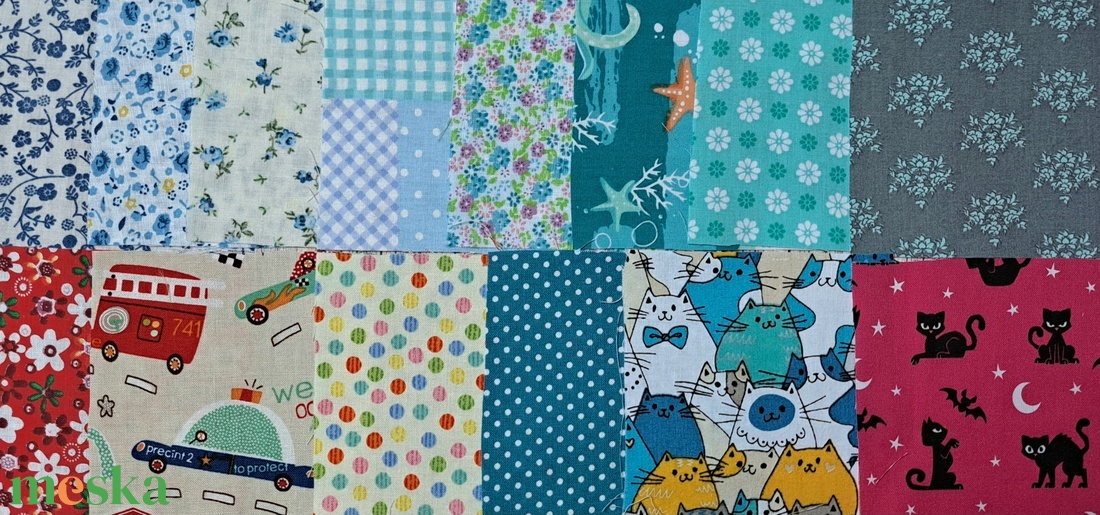 Pamutvászon anyagok, patchwork anyagok - 50 darabos csomag - diy (csináld magad) - egységcsomag - Meska.hu Pamutvászon anyagok, patchwork anyagok - 50 darabos csomag - diy (csináld magad) - egységcsomag - Meska.hu