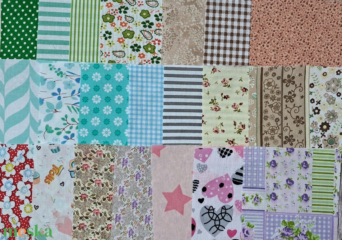 Pamutvászon anyagok, patchwork anyagok - 50 darabos csomag - diy (csináld magad) - egységcsomag - Meska.hu Pamutvászon anyagok, patchwork anyagok - 50 darabos csomag - diy (csináld magad) - egységcsomag - Meska.hu