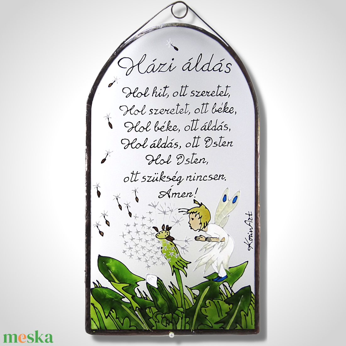 Pitypangos tündér - Házi áldás - Üvegkép - otthon & életmód - vallás - házi áldás - Meska.hu