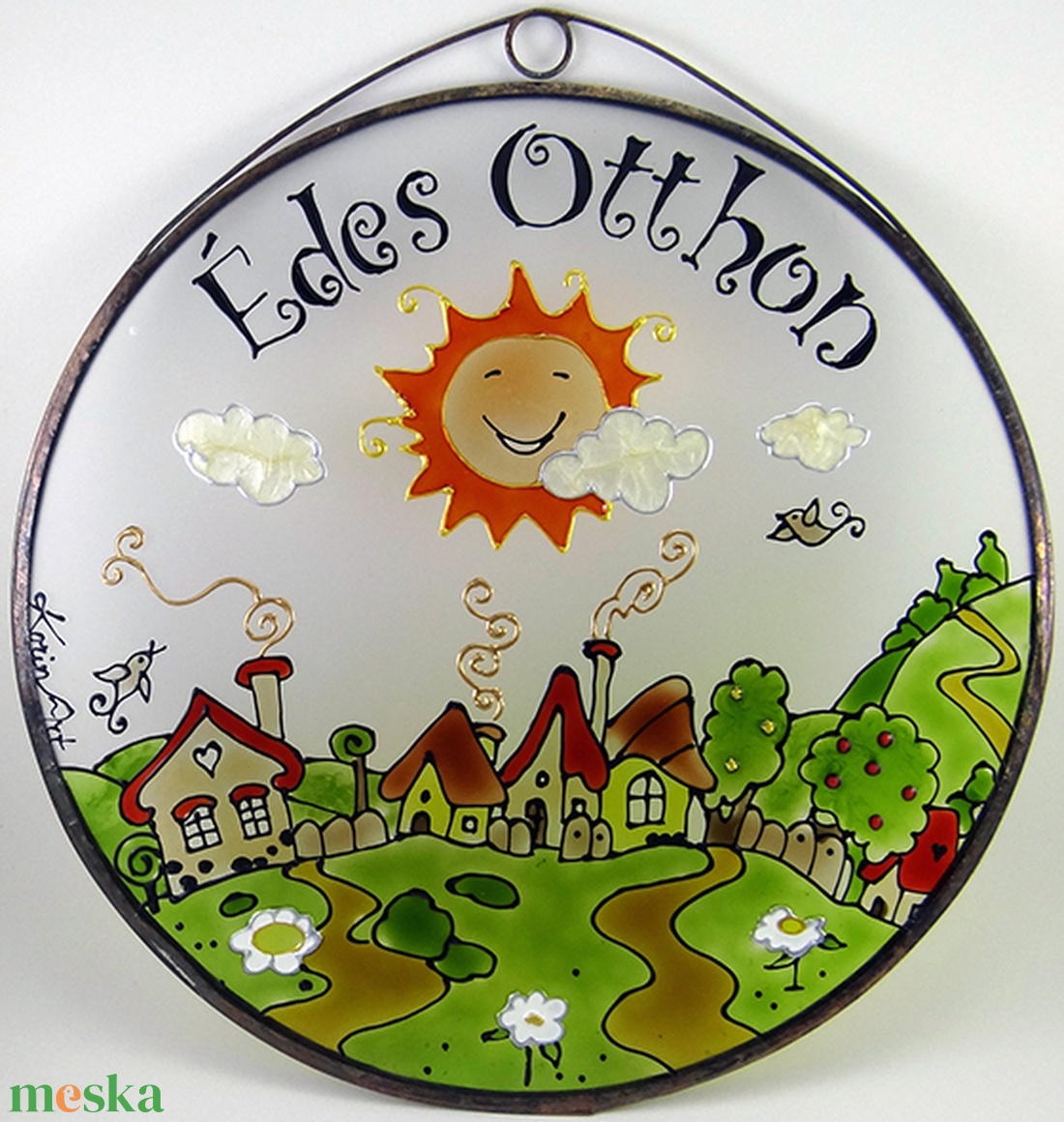 Falucskás Édes otthon - Üveg, Üvegkép - otthon & életmód - vallás - házi áldás - Meska.hu