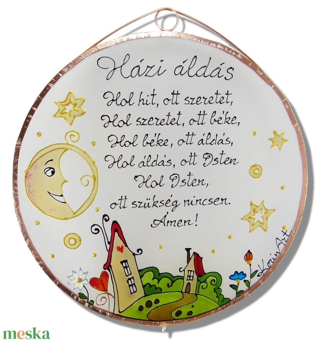 Holdas Házi áldás  - Üvegkép - otthon & életmód - vallás - házi áldás - Meska.hu