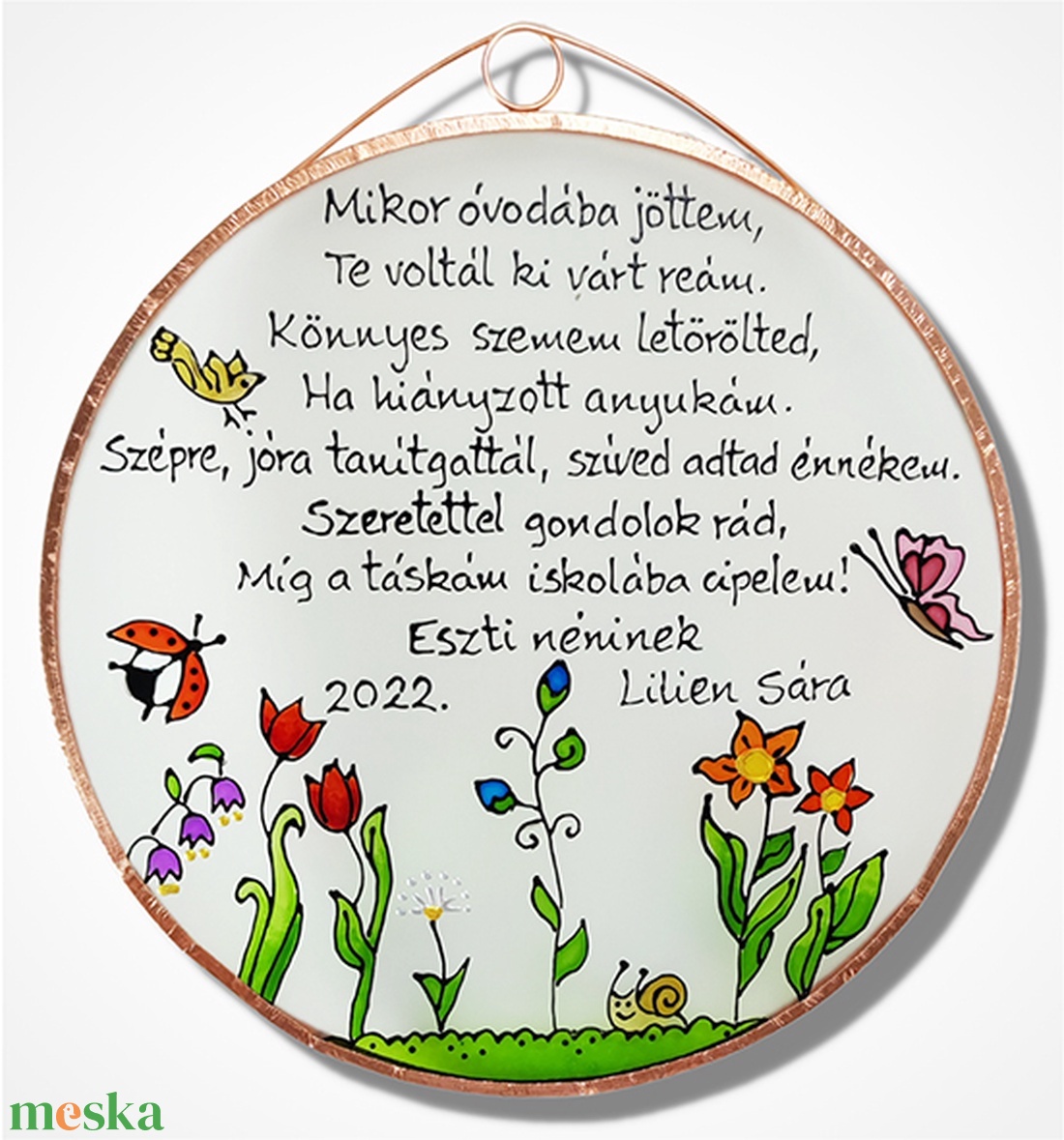 Ovis ballagó kép - Üveg, Üvegkép - otthon & életmód - dekoráció - asztal és polc dekoráció - díszüveg - Meska.hu