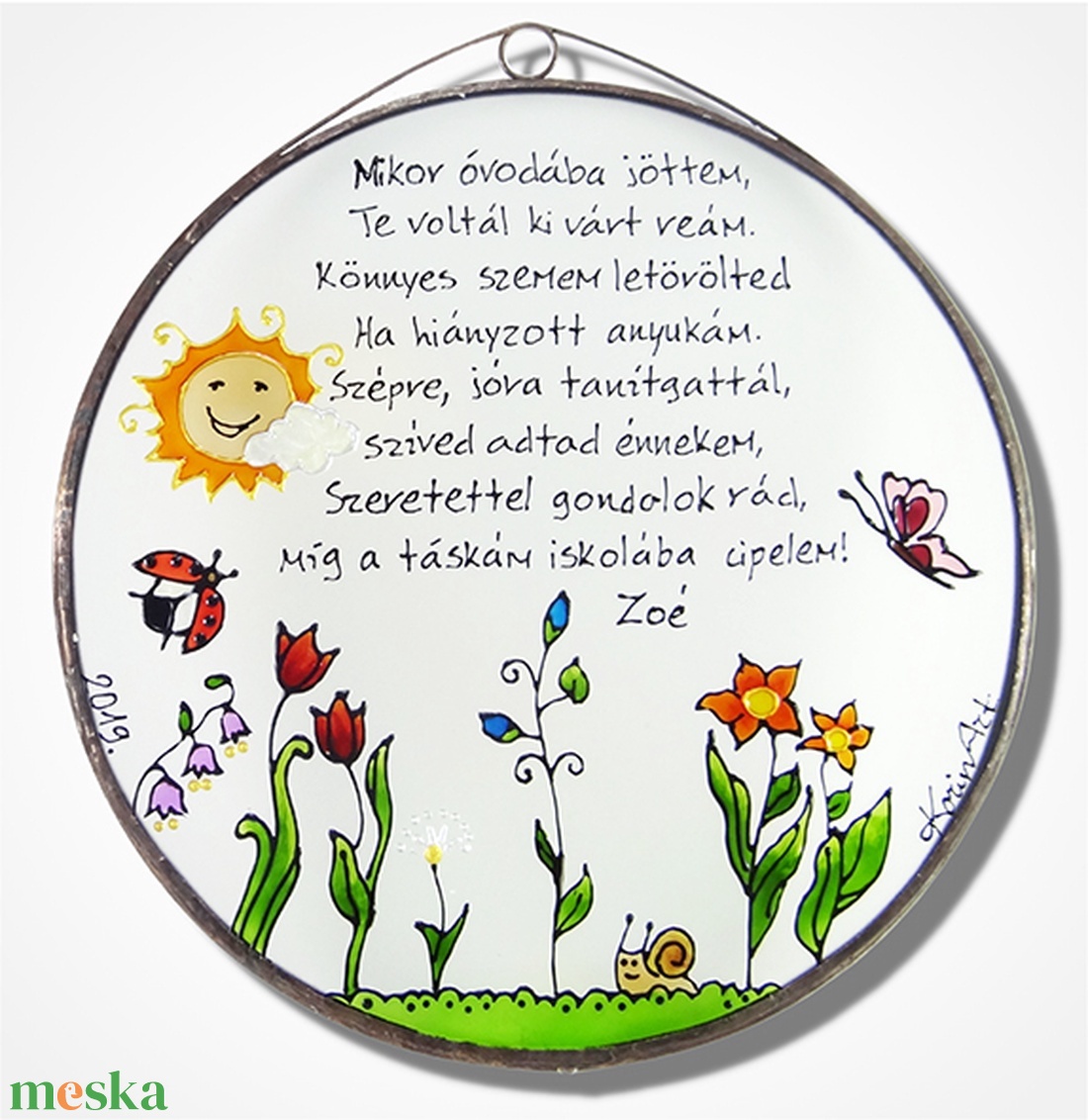 Ovis ballagó kép - Üveg, Üvegkép - otthon & életmód - dekoráció - asztal és polc dekoráció - díszüveg - Meska.hu