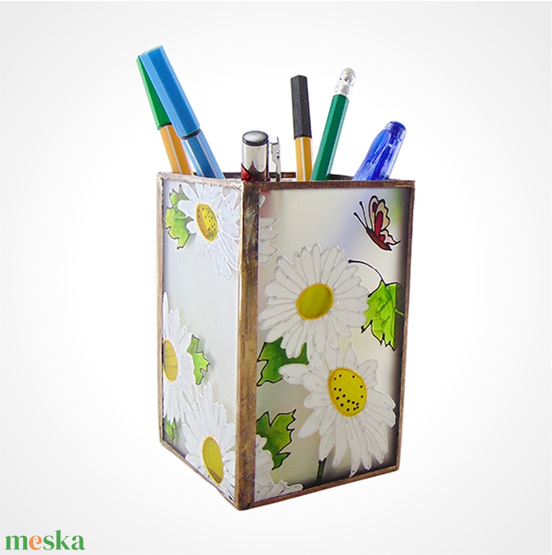 Százszorszép mintás ceruzatartó  - otthon & életmód - tárolás & rendszerezés - íróasztali tároló - Meska.hu Százszorszép mintás ceruzatartó  - otthon & életmód - tárolás & rendszerezés - íróasztali tároló - Meska.hu