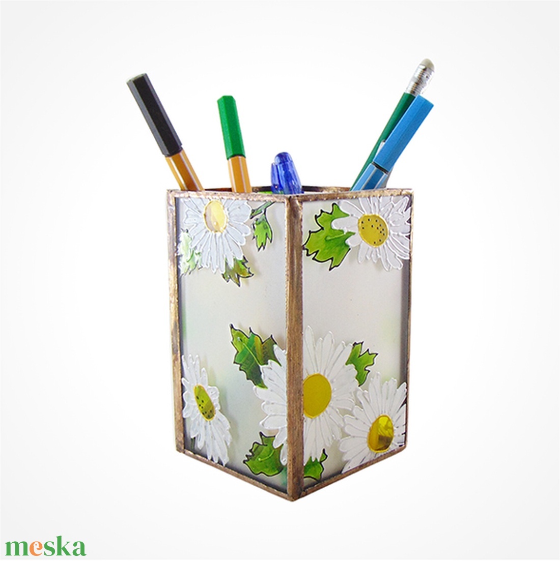 Százszorszép mintás ceruzatartó  - otthon & életmód - tárolás & rendszerezés - íróasztali tároló - Meska.hu Százszorszép mintás ceruzatartó  - otthon & életmód - tárolás & rendszerezés - íróasztali tároló - Meska.hu