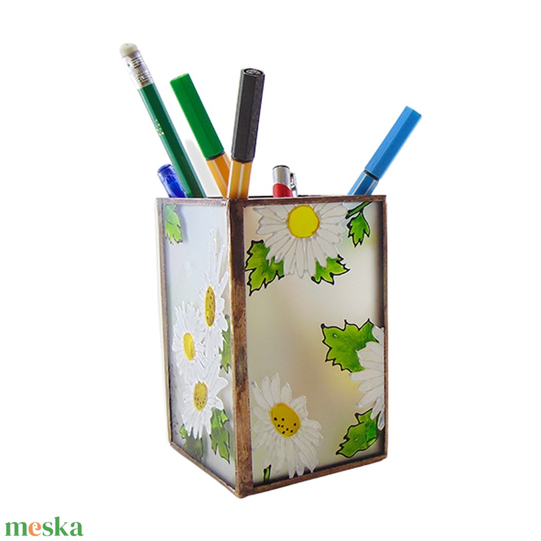 Százszorszép mintás ceruzatartó  - otthon & életmód - tárolás & rendszerezés - íróasztali tároló - Meska.hu Százszorszép mintás ceruzatartó  - otthon & életmód - tárolás & rendszerezés - íróasztali tároló - Meska.hu