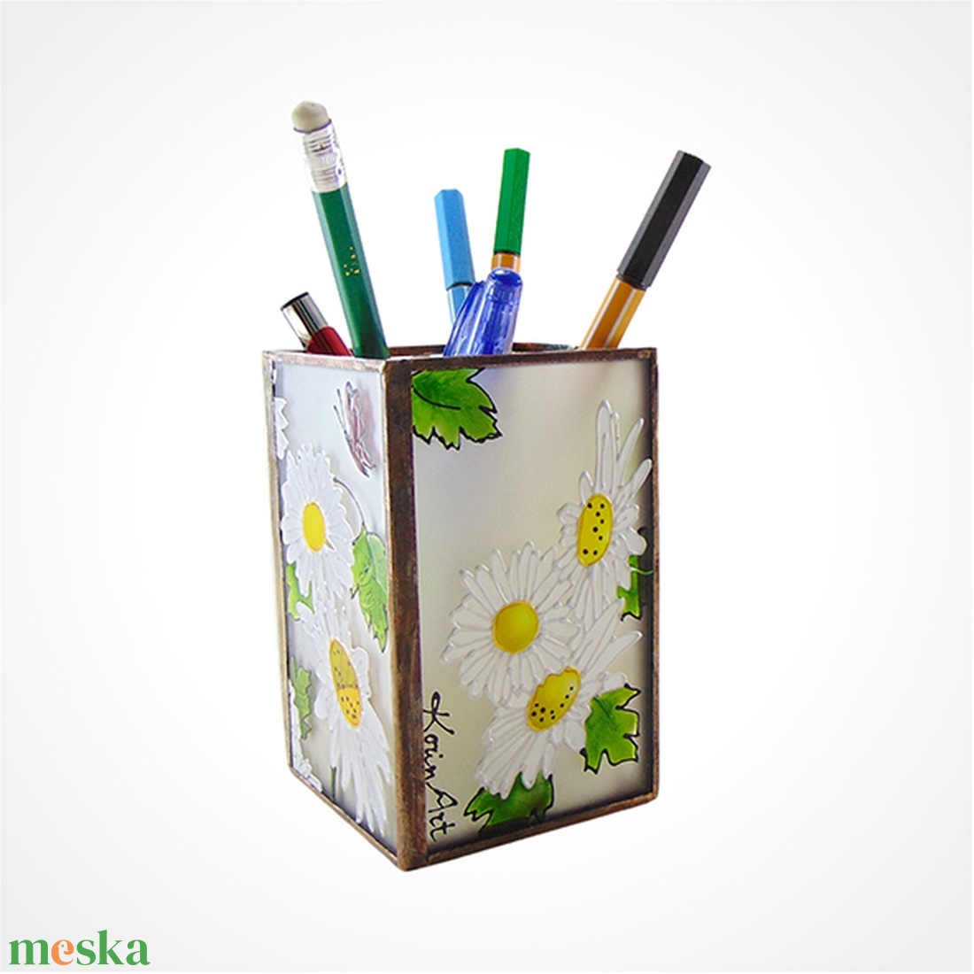 Százszorszép mintás ceruzatartó  - otthon & életmód - tárolás & rendszerezés - íróasztali tároló - Meska.hu Százszorszép mintás ceruzatartó  - otthon & életmód - tárolás & rendszerezés - íróasztali tároló - Meska.hu