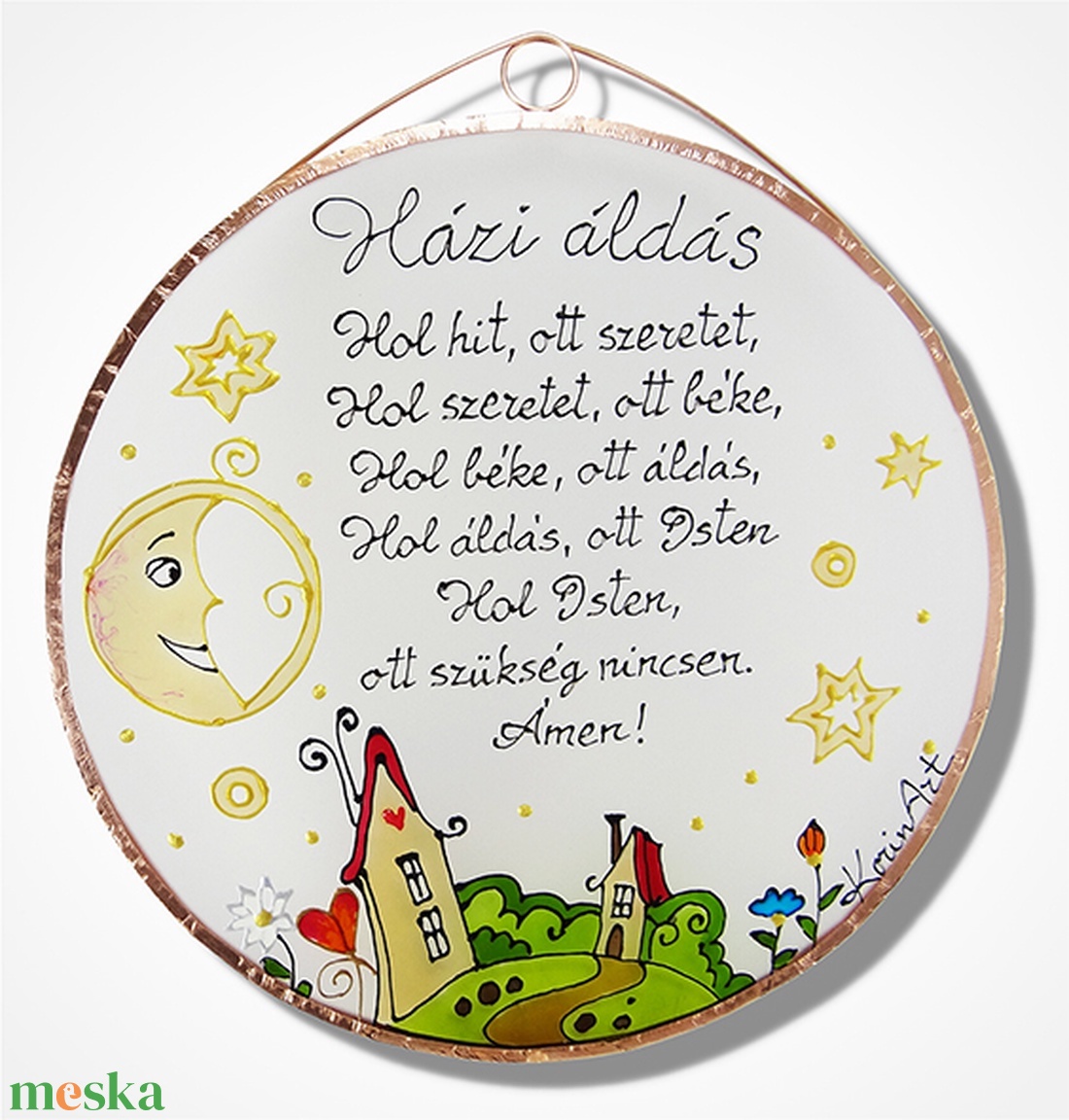Holdas Házi áldás  - Üvegkép - otthon & életmód - vallás - házi áldás - Meska.hu