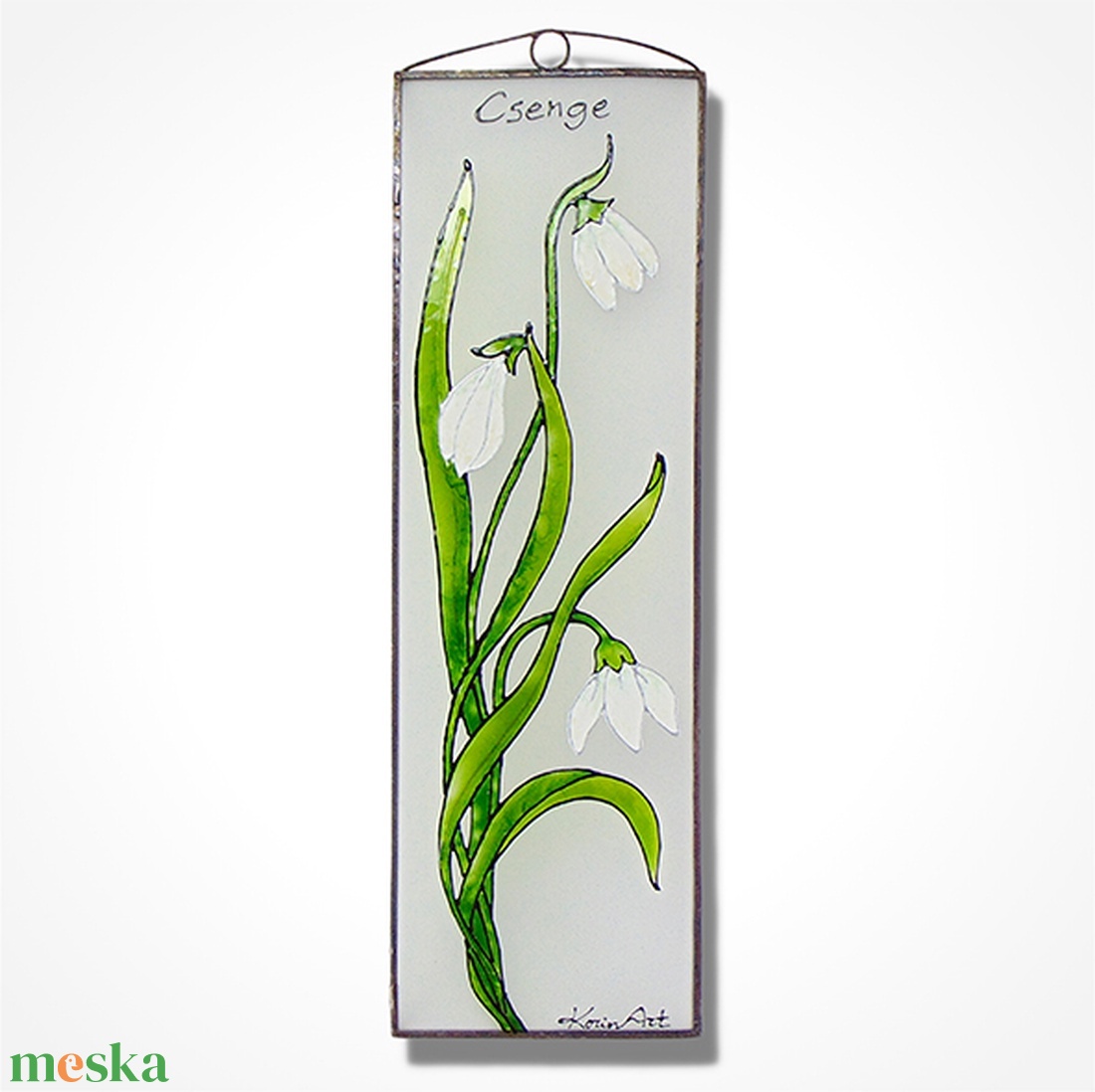   hóvírág - Üvegfestmény, Üvegkép - otthon & életmód - dekoráció - kép & falikép - üvegkép - Meska.hu