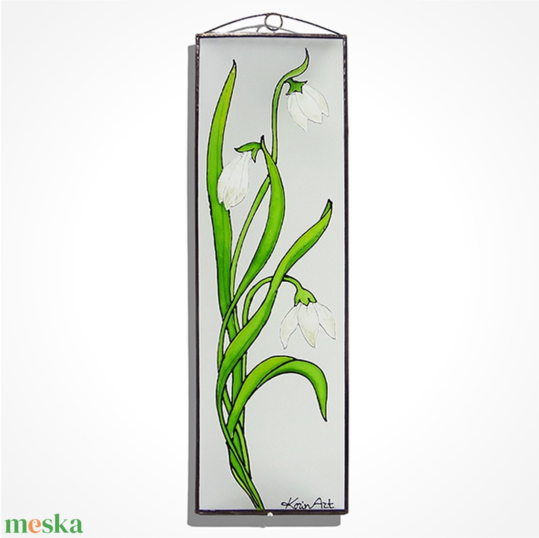   hóvírág - Üvegfestmény, Üvegkép - otthon & életmód - dekoráció - kép & falikép - üvegkép - Meska.hu