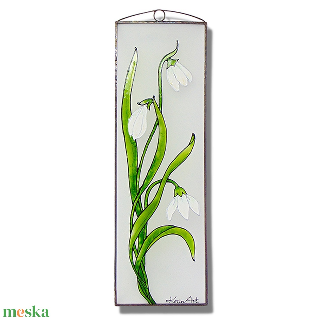   hóvírág - Üvegfestmény, Üvegkép - otthon & életmód - dekoráció - kép & falikép - üvegkép - Meska.hu