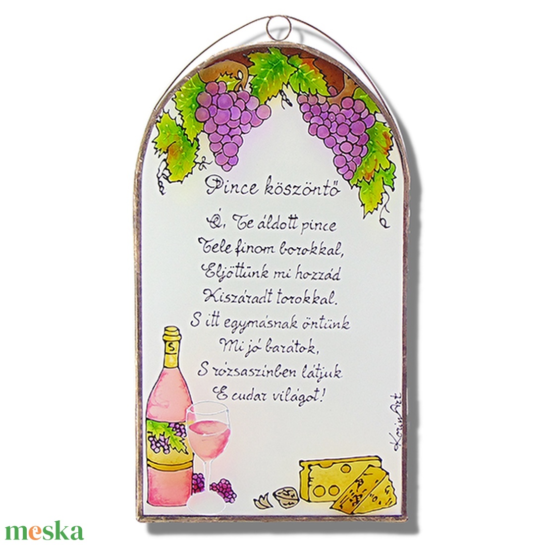 Pinceköszöntő - Üveg, Üvegkép - otthon & életmód - dekoráció - asztal és polc dekoráció - díszüveg - Meska.hu