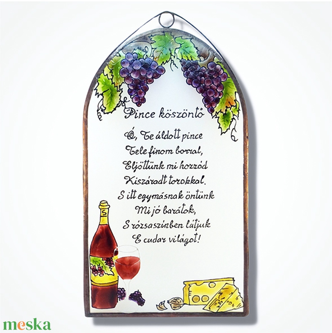 Pinceköszöntő - Üveg, Üvegkép - otthon & életmód - dekoráció - asztal és polc dekoráció - díszüveg - Meska.hu