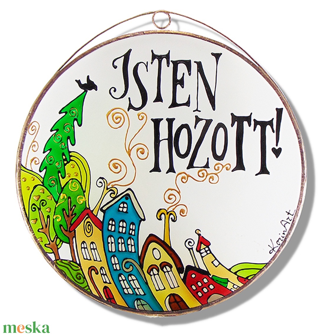 Részeg házak - nagy méretű - Üveg, Üvegkép - otthon & életmód - dekoráció - kép & falikép - üvegkép - Meska.hu