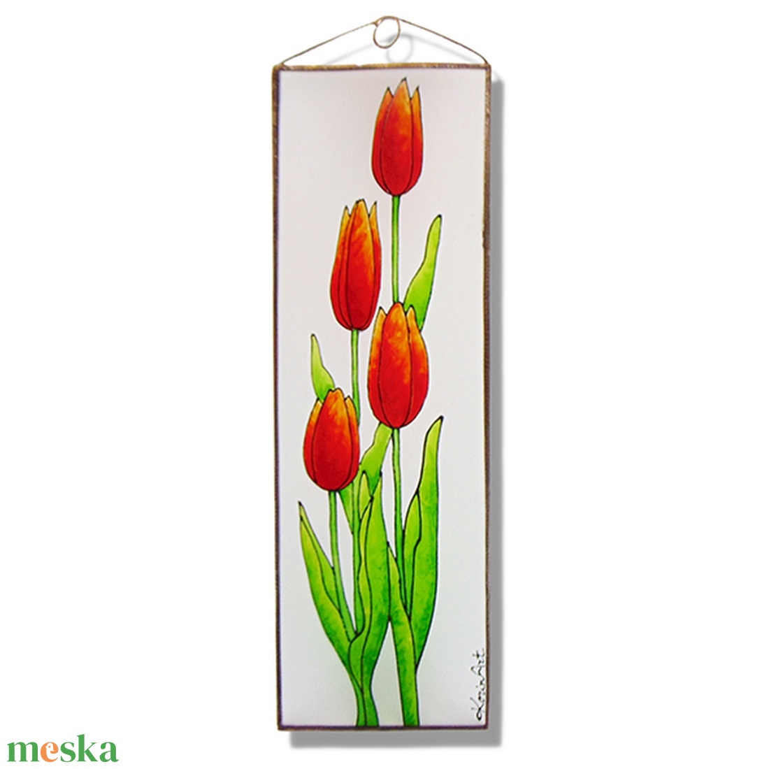 Tulipán - Üveg, Üvegkép - otthon & életmód - dekoráció - ajtó- és ablak dekoráció - ajtódísz & kopogtató - Meska.hu