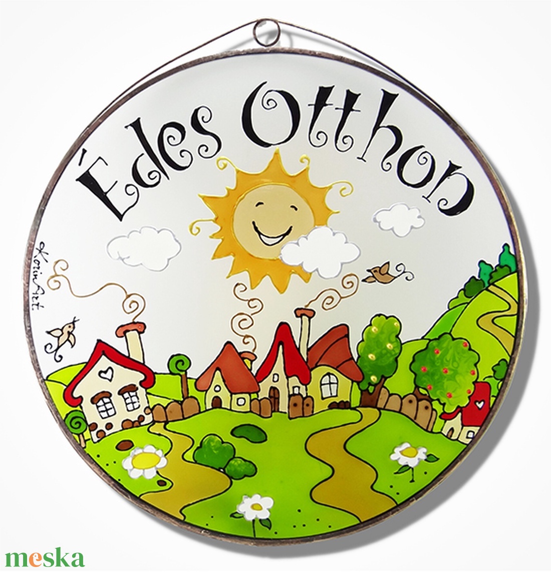 Falucskás Édes otthon - Üveg, Üvegkép - otthon & életmód - vallás - házi áldás - Meska.hu