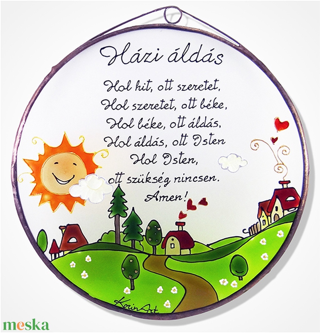 Tanyasi Házi áldás  - Üvegkép - otthon & életmód - vallás - házi áldás - Meska.hu
