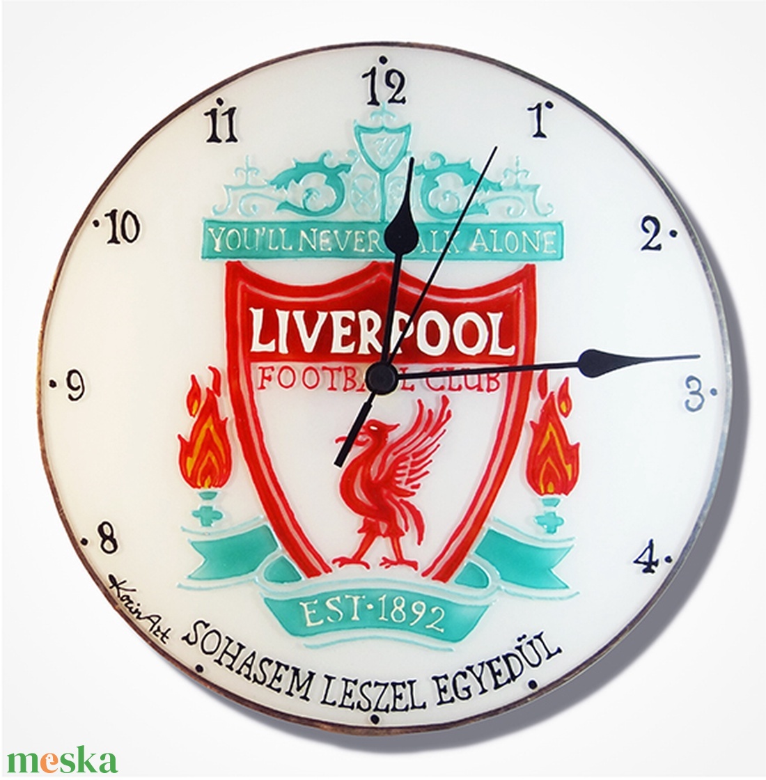 Liverpool falióra - üvegre festett óra - otthon & életmód - dekoráció - fali és függő dekoráció - falióra & óra - Meska.hu Liverpool falióra - üvegre festett óra - otthon & életmód - dekoráció - fali és függő dekoráció - falióra & óra - Meska.hu