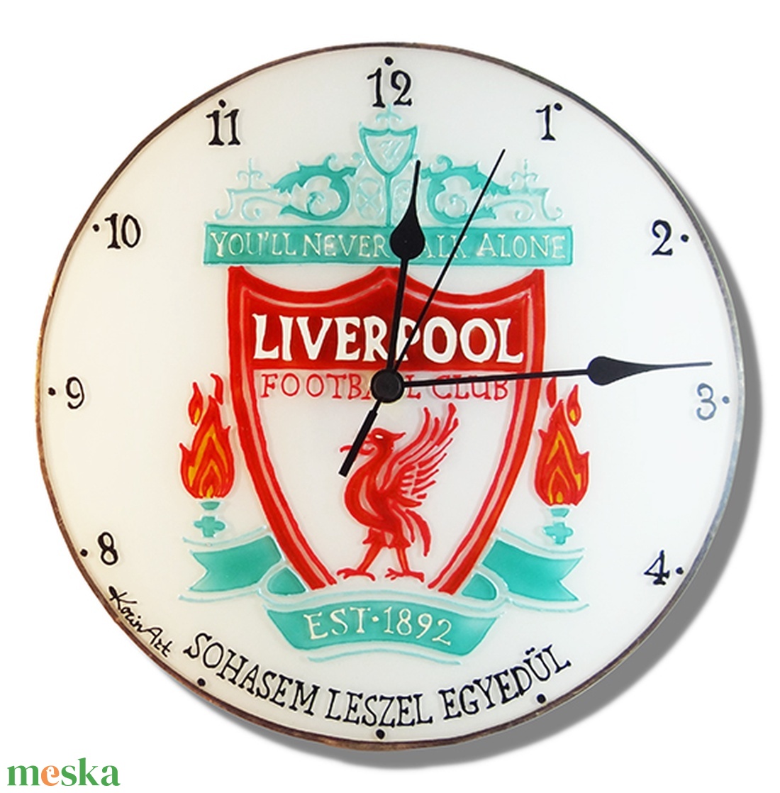 Liverpool falióra - üvegre festett óra - otthon & életmód - dekoráció - fali és függő dekoráció - falióra & óra - Meska.hu Liverpool falióra - üvegre festett óra - otthon & életmód - dekoráció - fali és függő dekoráció - falióra & óra - Meska.hu