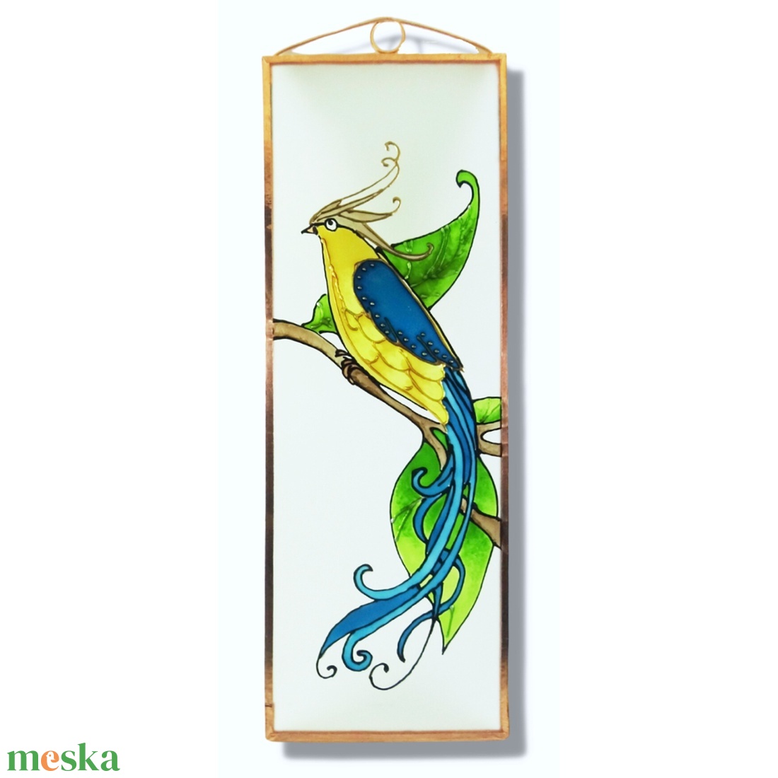 Boldogság kék madara - Üvegkép, üvegfestmény - művészet - festmény - üvegfestmény - Meska.hu