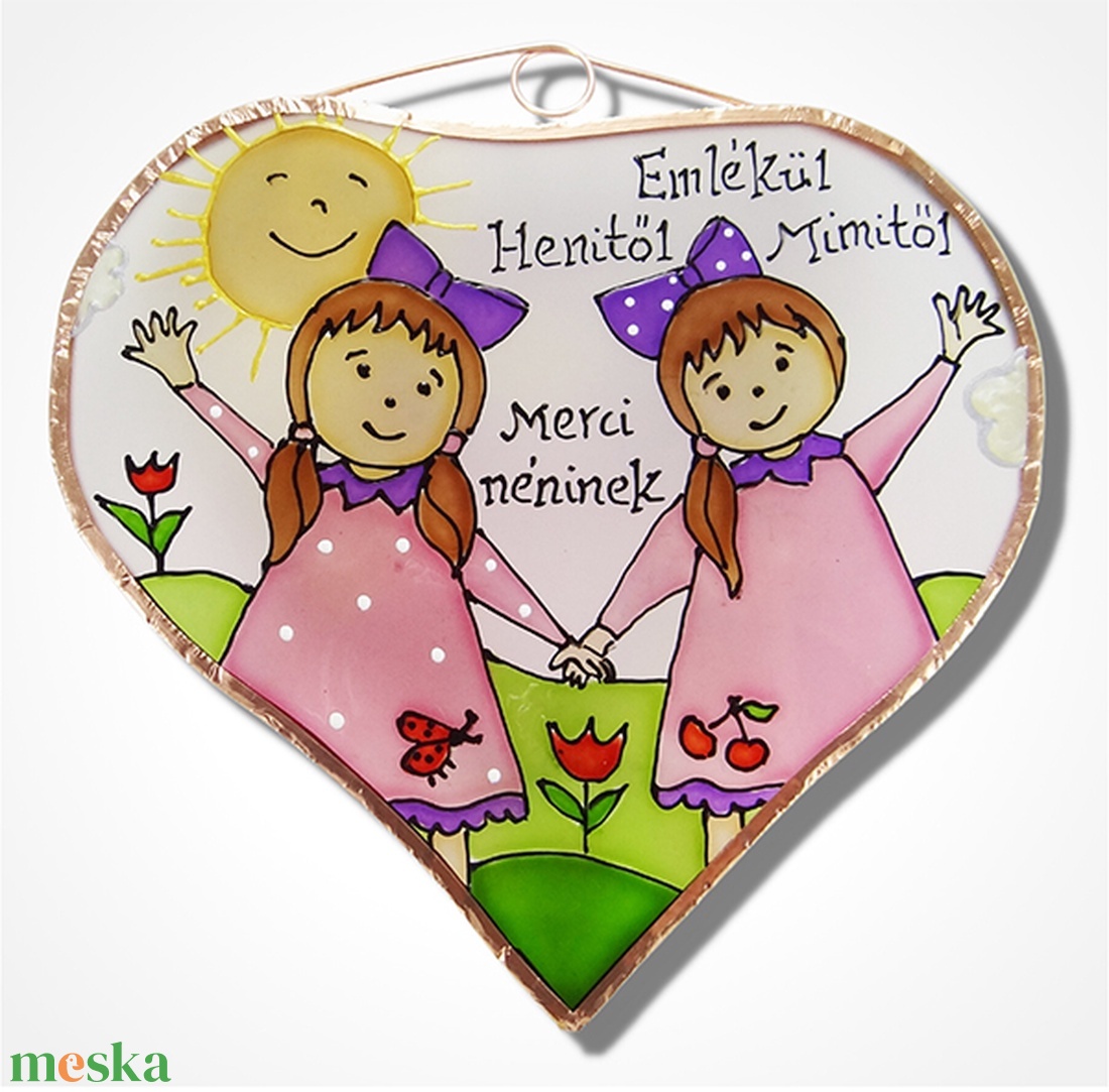 Köszönök mindent!  - ikrek - Üveg, Üvegkép - művészet - festmény - üvegfestmény - Meska.hu