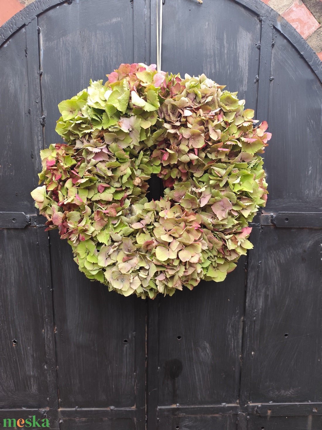 Szárított hortenzia koszorú  őszi ajtódísz - otthon & életmód - dekoráció - ajtó- és ablak dekoráció - ajtódísz & kopogtató - Meska.hu
