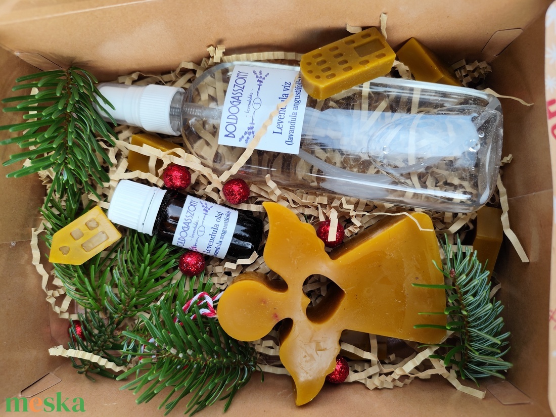 Karácsonyi ajándék csomag - levendula, mhviasz.  - karácsony - karácsonyi ajándékozás - karácsonyi ajándékcsomagolás - Meska.hu