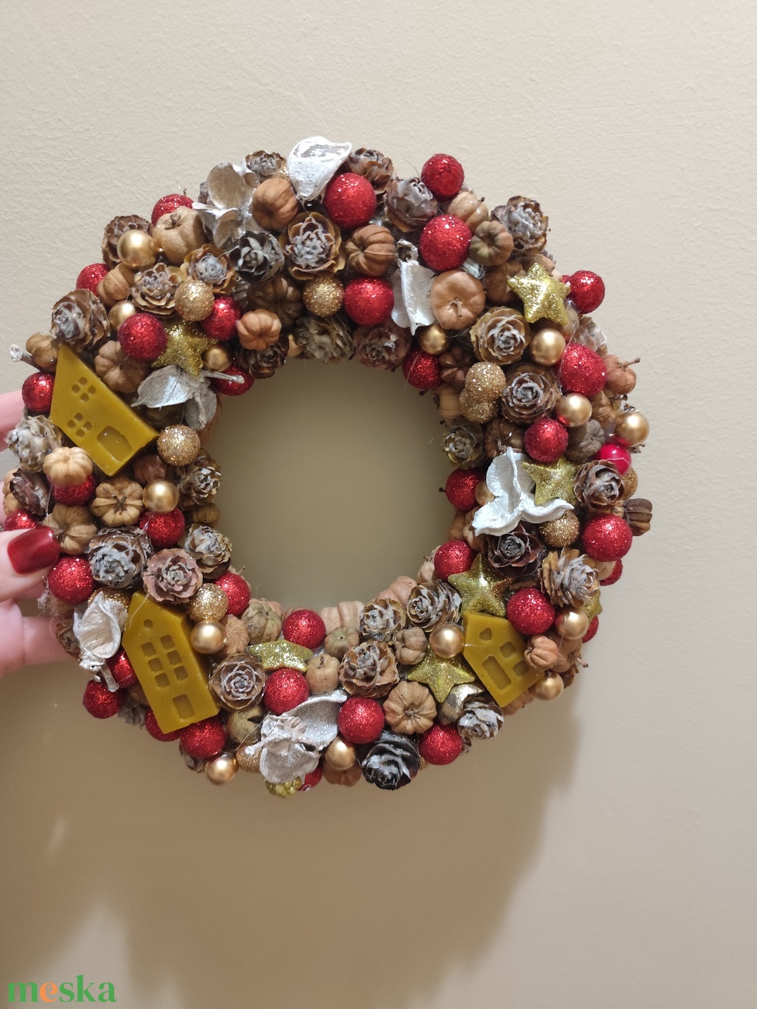 Karácsonyi kopogtató, adventi ajtódísz - karácsony - adventi díszek - adventi ajtódísz - Meska.hu